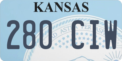 KS license plate 280CIW