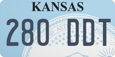 KS license plate 280DDT