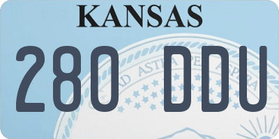 KS license plate 280DDU