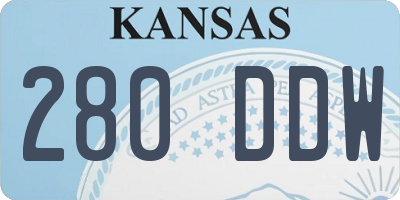 KS license plate 280DDW