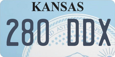 KS license plate 280DDX
