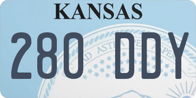 KS license plate 280DDY