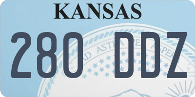 KS license plate 280DDZ