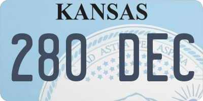 KS license plate 280DEC