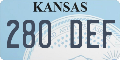 KS license plate 280DEF