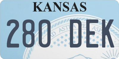 KS license plate 280DEK