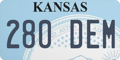 KS license plate 280DEM