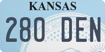 KS license plate 280DEN