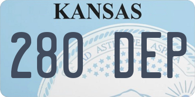 KS license plate 280DEP