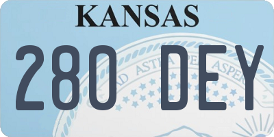 KS license plate 280DEY