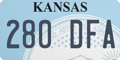 KS license plate 280DFA