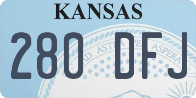 KS license plate 280DFJ