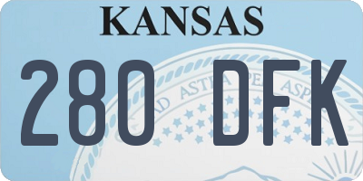 KS license plate 280DFK