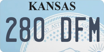 KS license plate 280DFM