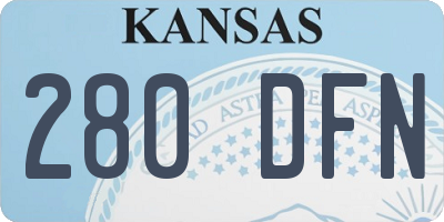 KS license plate 280DFN