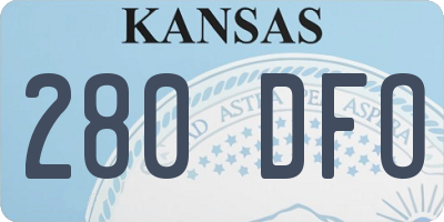 KS license plate 280DFO