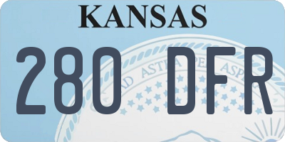 KS license plate 280DFR