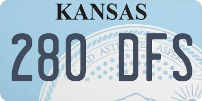 KS license plate 280DFS