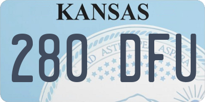 KS license plate 280DFU