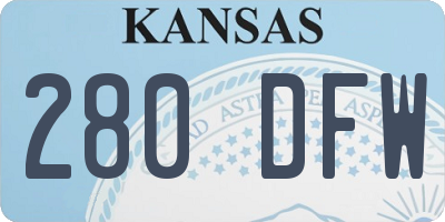 KS license plate 280DFW