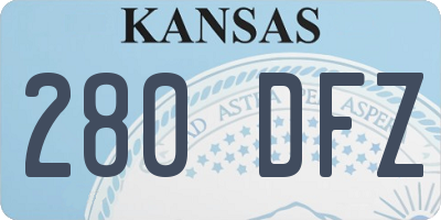 KS license plate 280DFZ