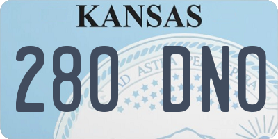 KS license plate 280DNO
