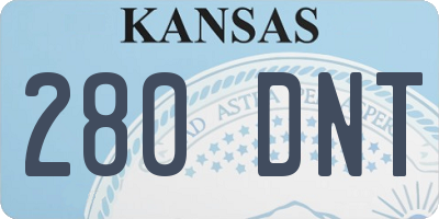 KS license plate 280DNT