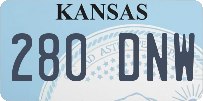 KS license plate 280DNW