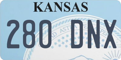 KS license plate 280DNX
