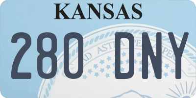 KS license plate 280DNY