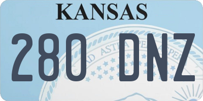 KS license plate 280DNZ