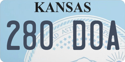 KS license plate 280DOA