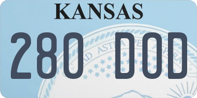 KS license plate 280DOD