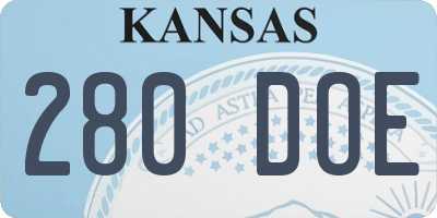 KS license plate 280DOE