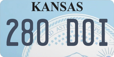 KS license plate 280DOI