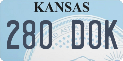 KS license plate 280DOK