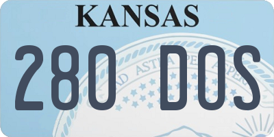 KS license plate 280DOS