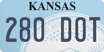 KS license plate 280DOT