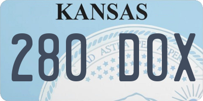 KS license plate 280DOX