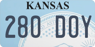 KS license plate 280DOY