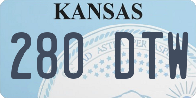 KS license plate 280DTW