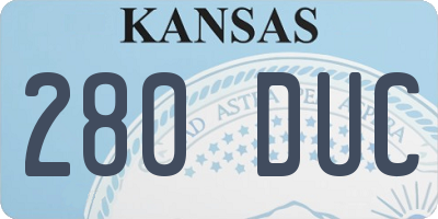 KS license plate 280DUC