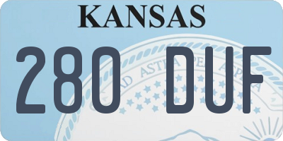 KS license plate 280DUF