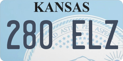 KS license plate 280ELZ