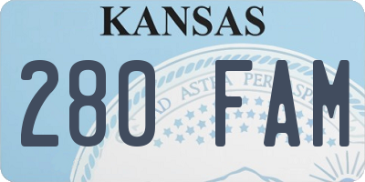 KS license plate 280FAM