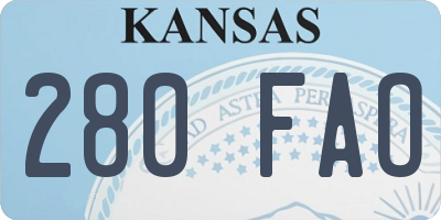 KS license plate 280FAO