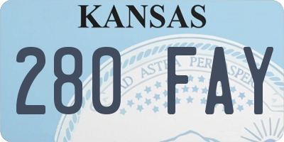 KS license plate 280FAY