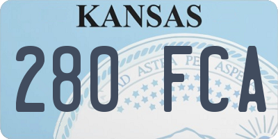 KS license plate 280FCA