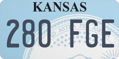 KS license plate 280FGE