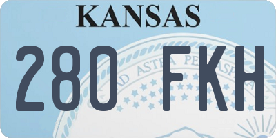 KS license plate 280FKH